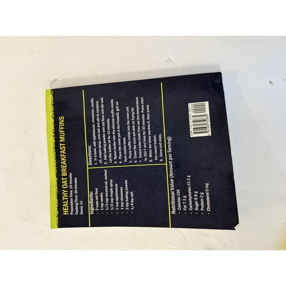 PowerXL Grill Air Fryer 1000‎ Mediterranean Recipes Cookbook Softcover Booklet